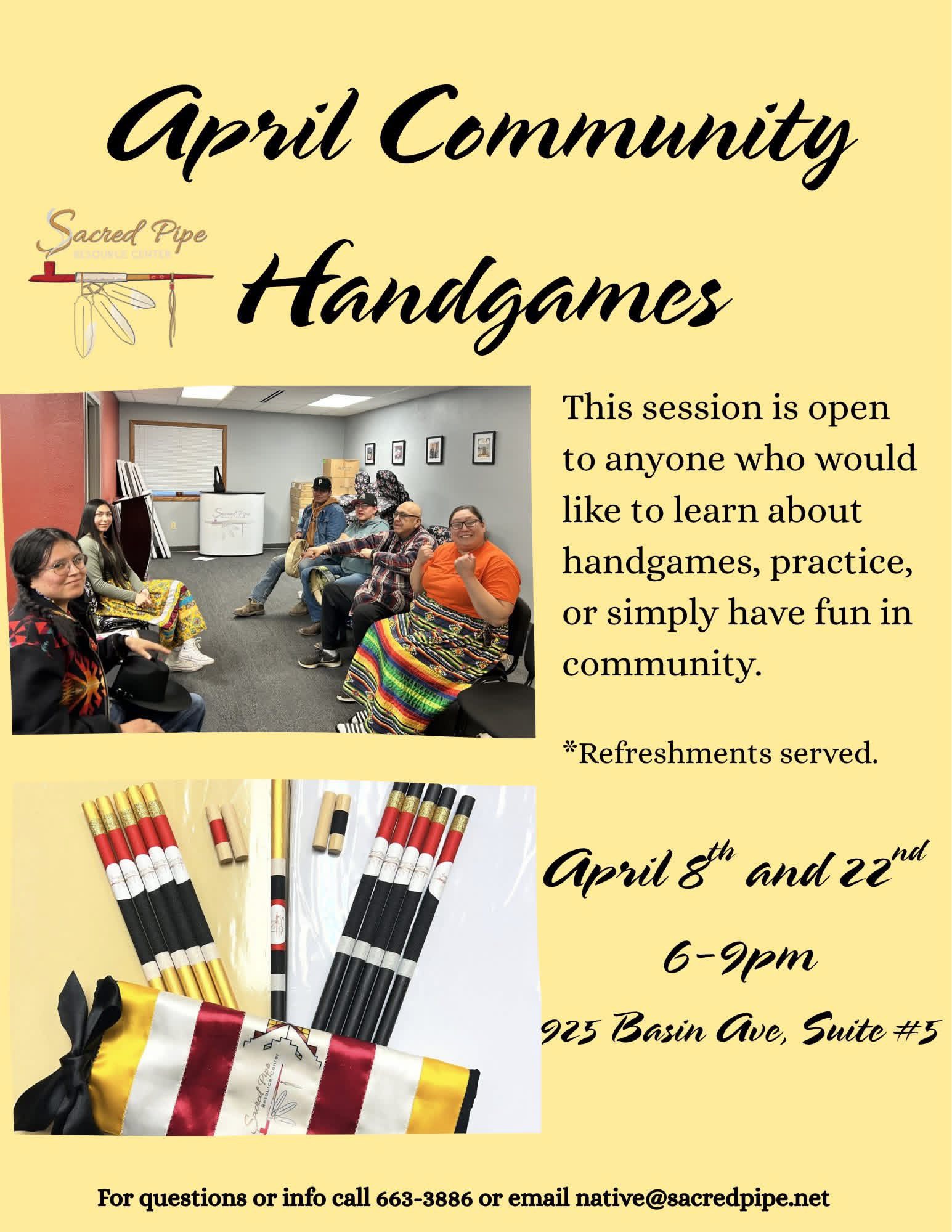 April community handgames flyer